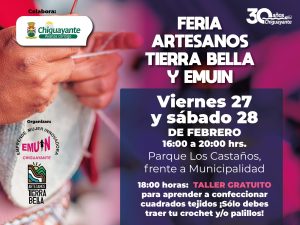 Feria de Artesanos Tierra Bella y EMUIN llega al Parque Los Castaños este 27 y 28 de febrero